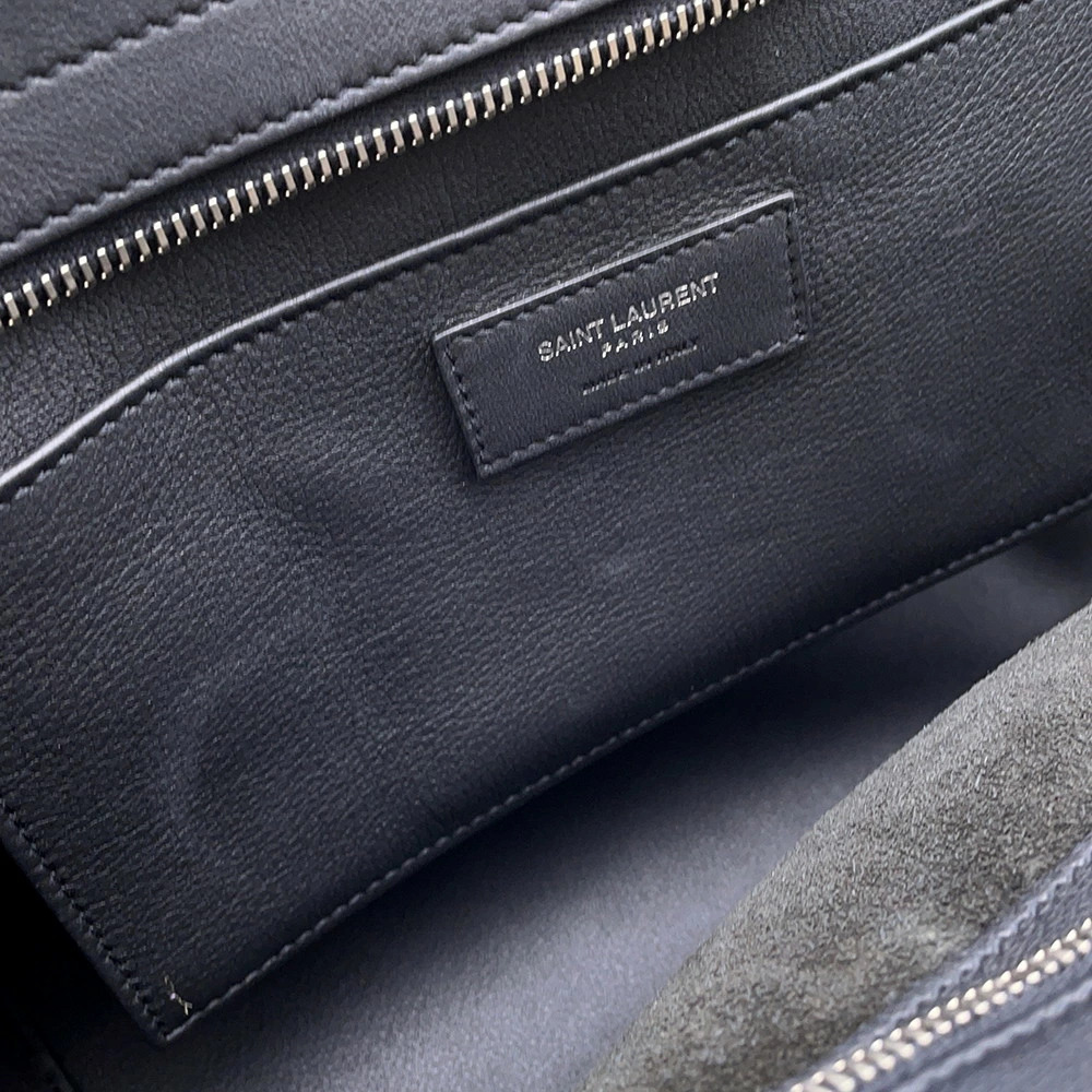 Saint Laurent Paris Baby Downtown Cabas Leather Handbag Shoulder Bag Black - Picture 10 of 12